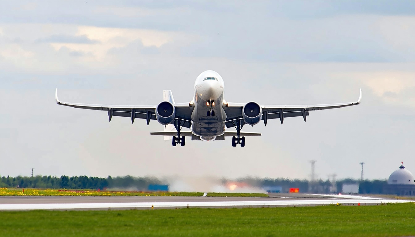 International flight taking off